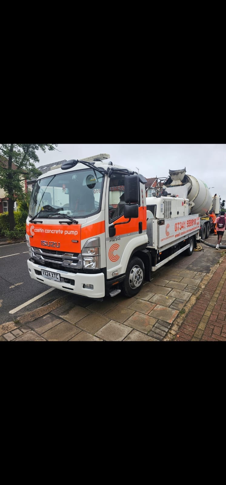 Costin Concrete Pump truck on site